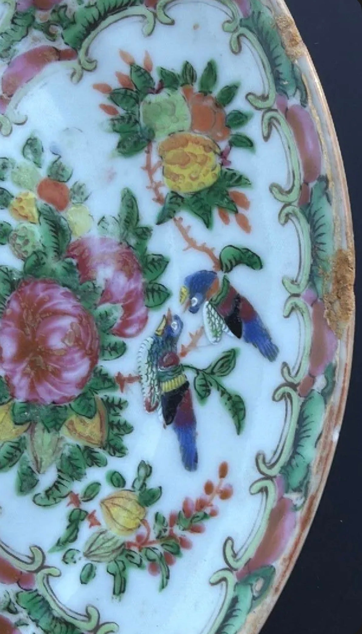 Rose Medallion Antique Plate, 8”