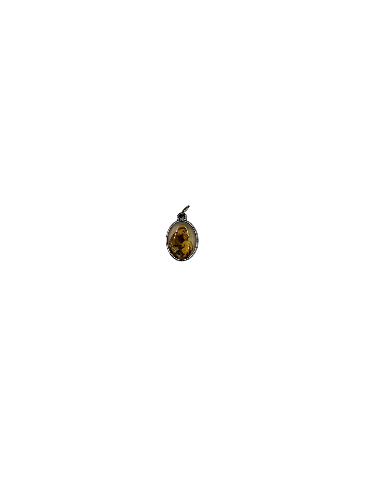 Saint Anthony Religious Oval Pendant Charm DSM Vintage