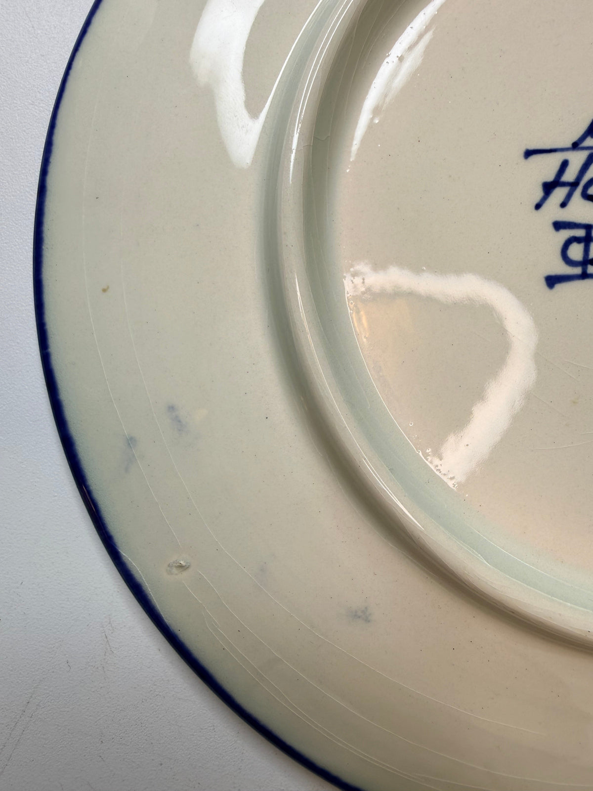 Delft Windmill Blue and White Plate, Holland DSM Vintage