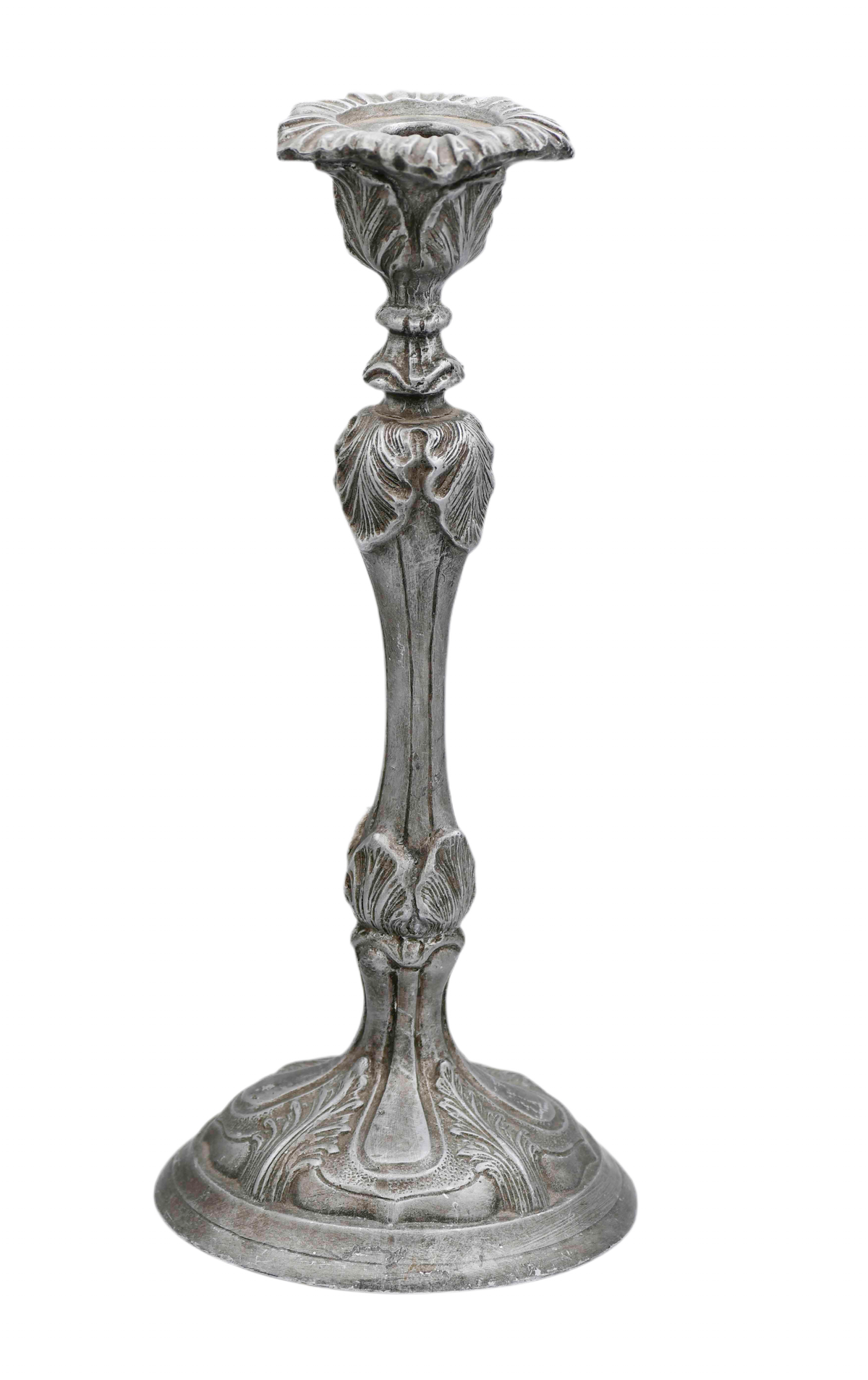 Art Nouveau Silver Candlestick, 13" Des Moines Vintage