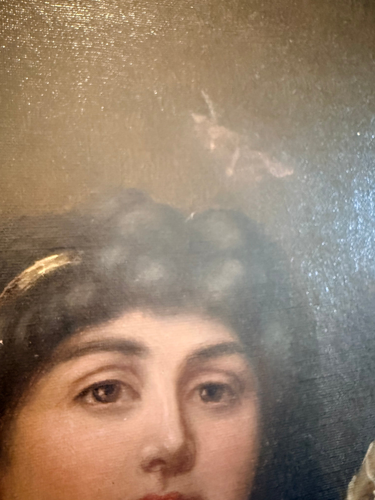 Oil Painting St Cecilia, 19th Century DSM Vintage