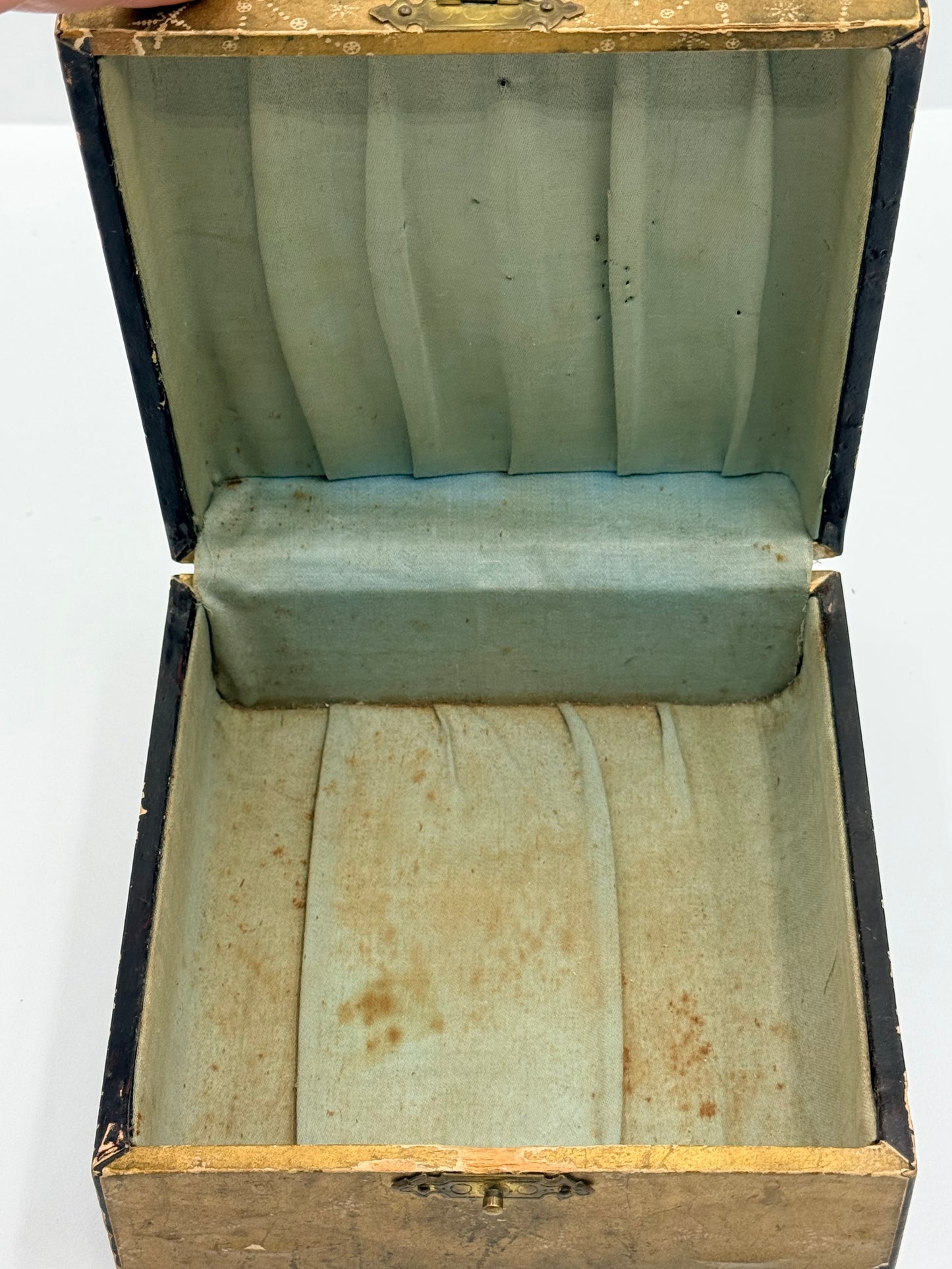 Victorian Paper Mache Keepsake Box with Liner