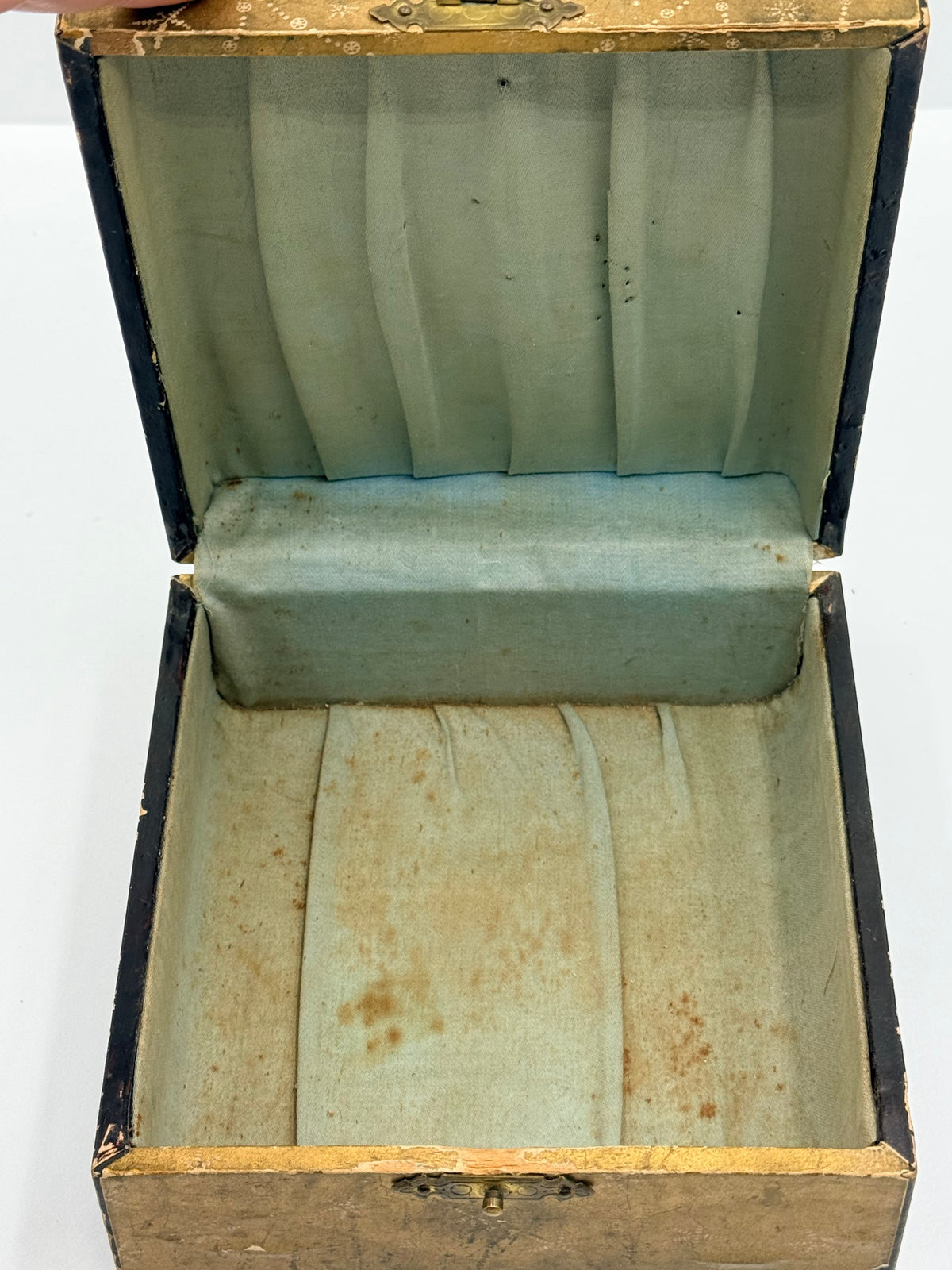 Victorian Paper Mache Keepsake Box with Liner DSM Vintage