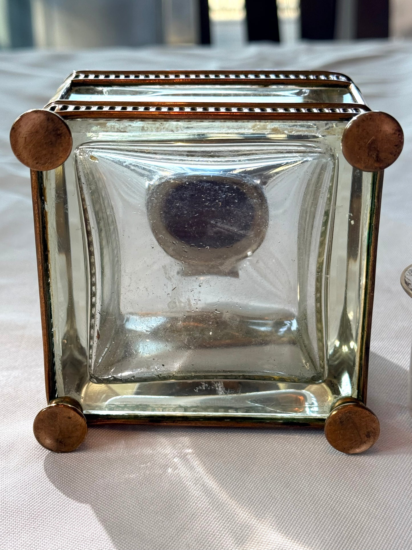 Large French Crystal Inkwell