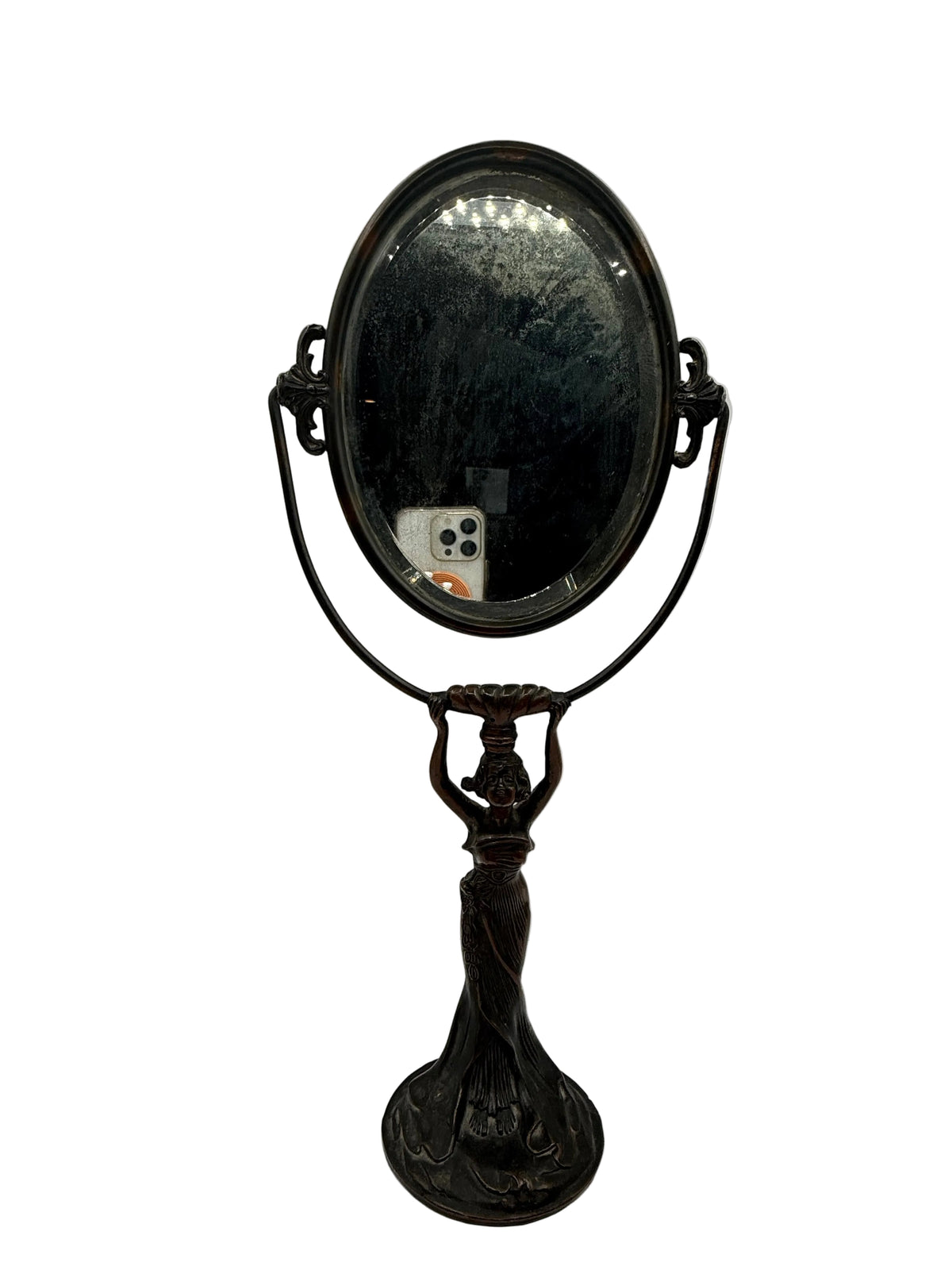 Art Nouveau Style Vintage Vanity Mirror with Female