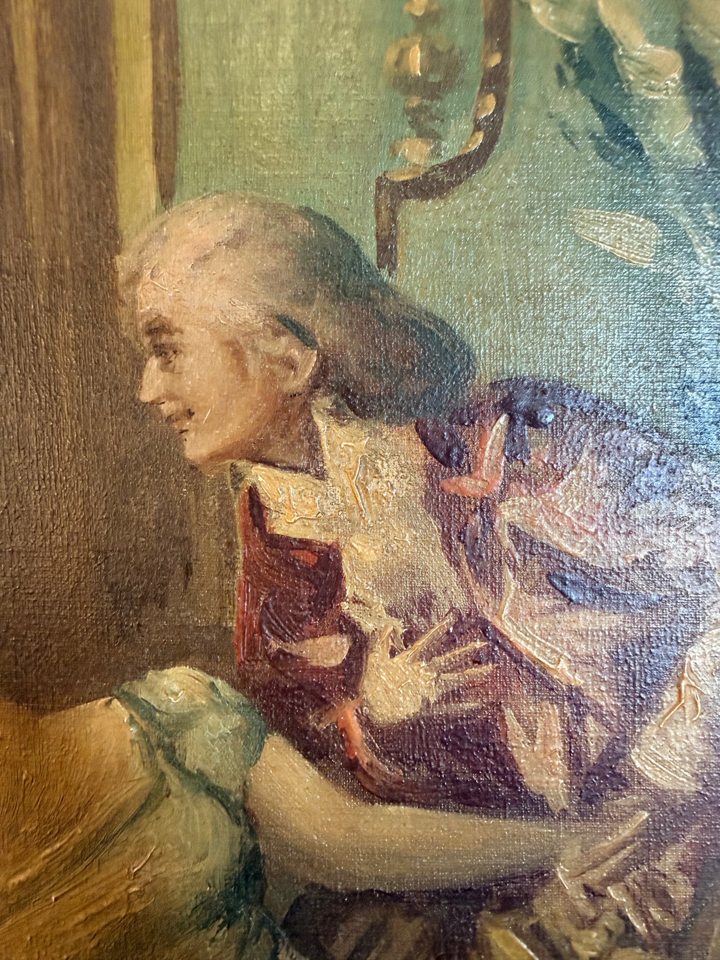 European Antique Oil Painting, 24”