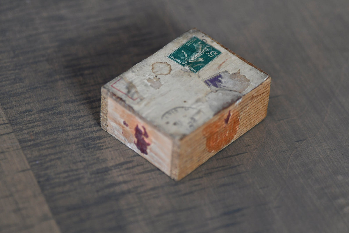 French Wooden Postal Box with Slider