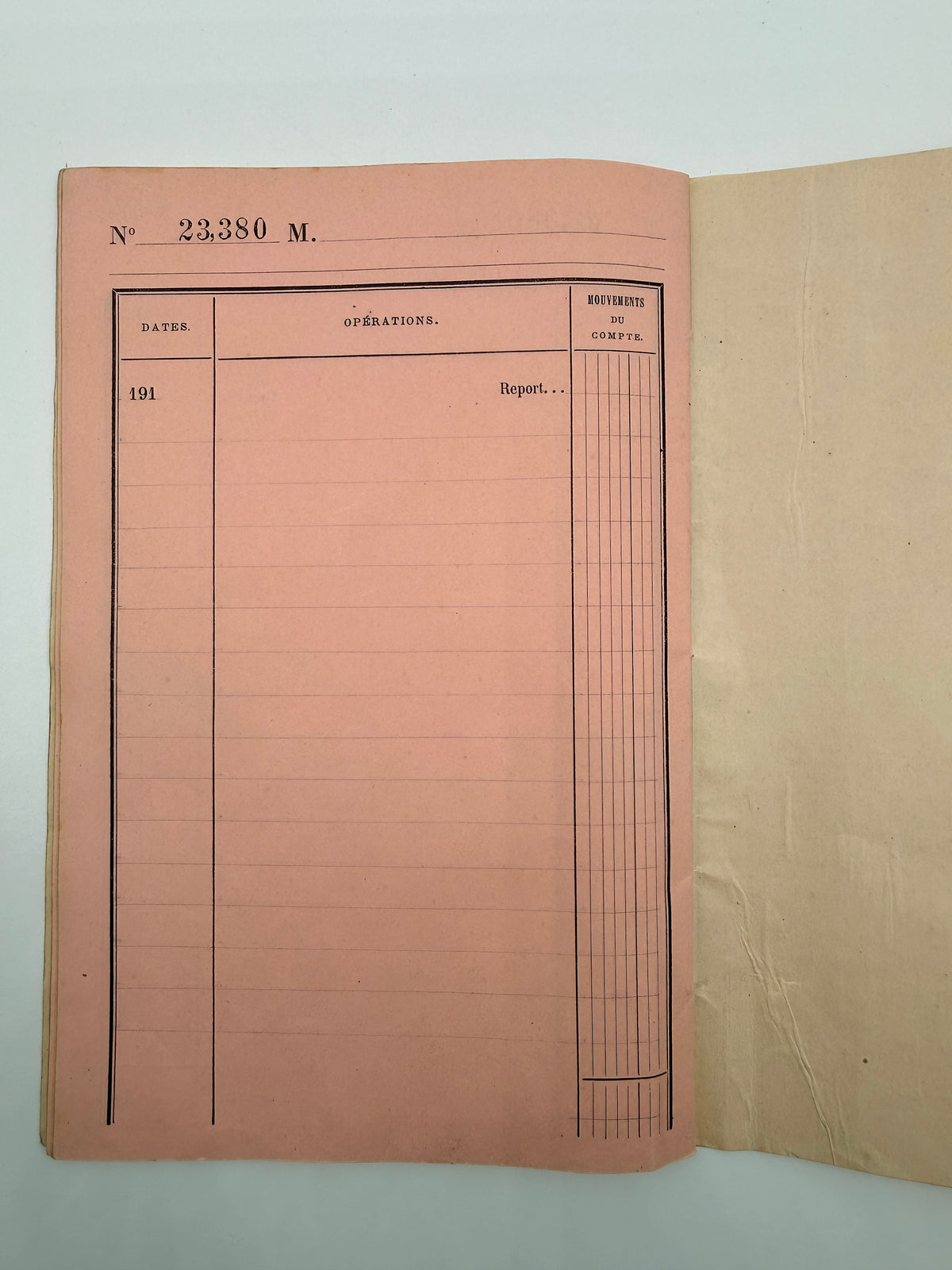 Vintage French Pink Paper Bank Booklet for Account Transactions
