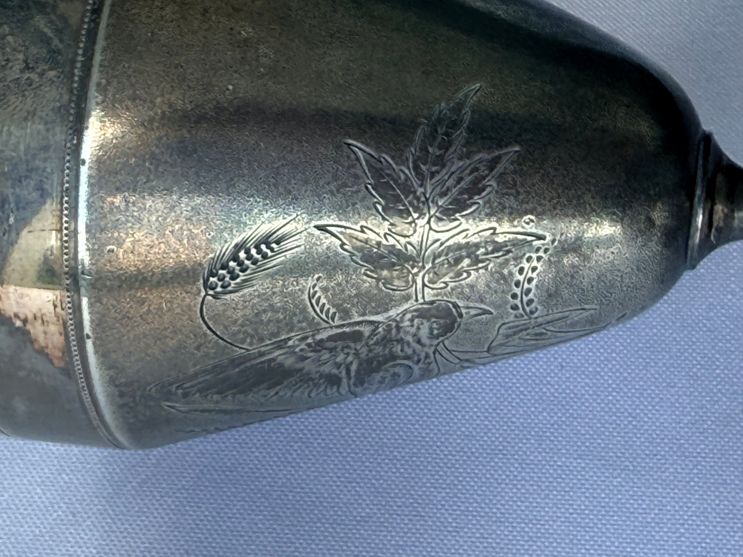 Meridan Silver Plated Goblet with Engraved Design