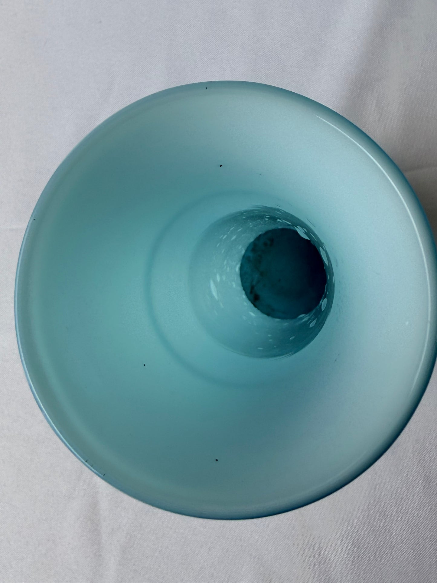 Vintage Murano Style Blue Opaline Vase, 9”