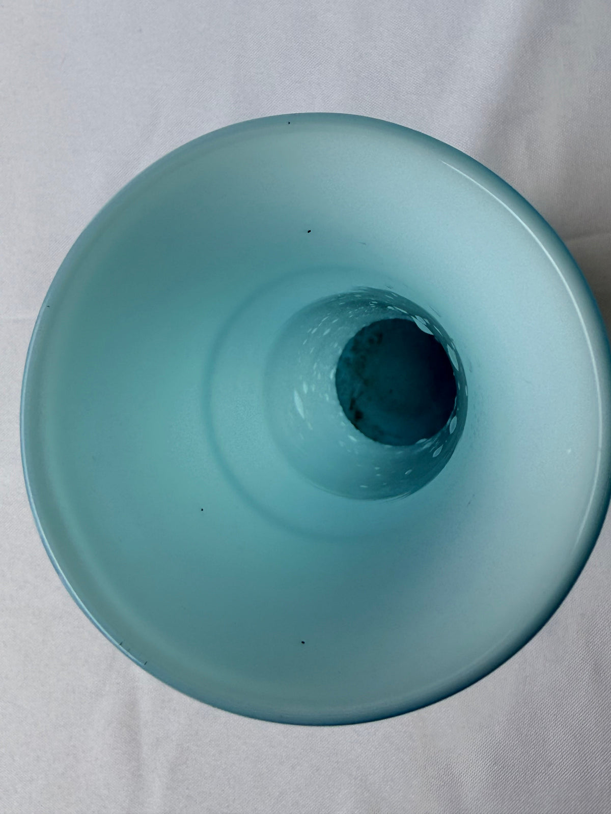 Vintage Murano Style Blue Opaline Vase, 9” DSM Vintage
