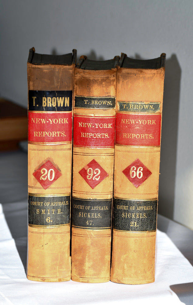 New York Reports Leather Book Set, 9" Des Moines Vintage