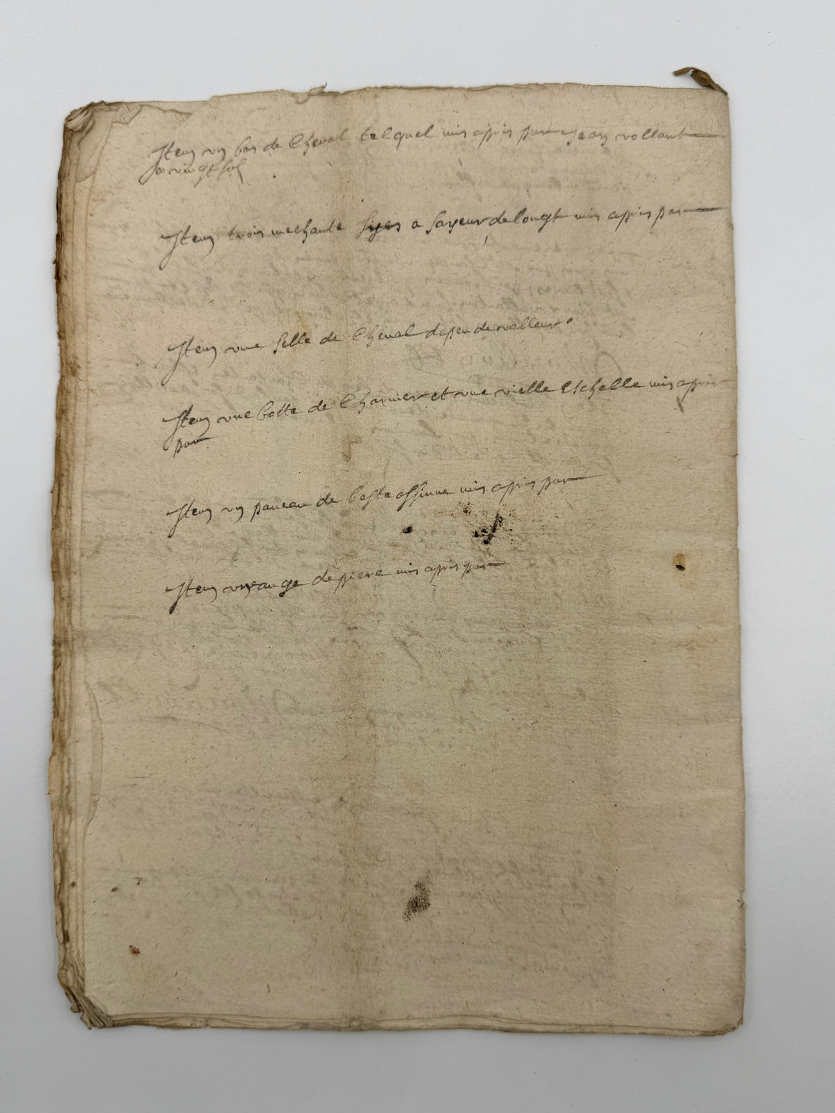 French Handwritten Document, 1695, 16-page DSM Vintage
