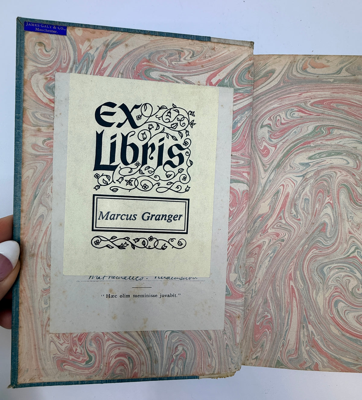 Half Hours On the Quarter Deck, Antique English White Vellum Book