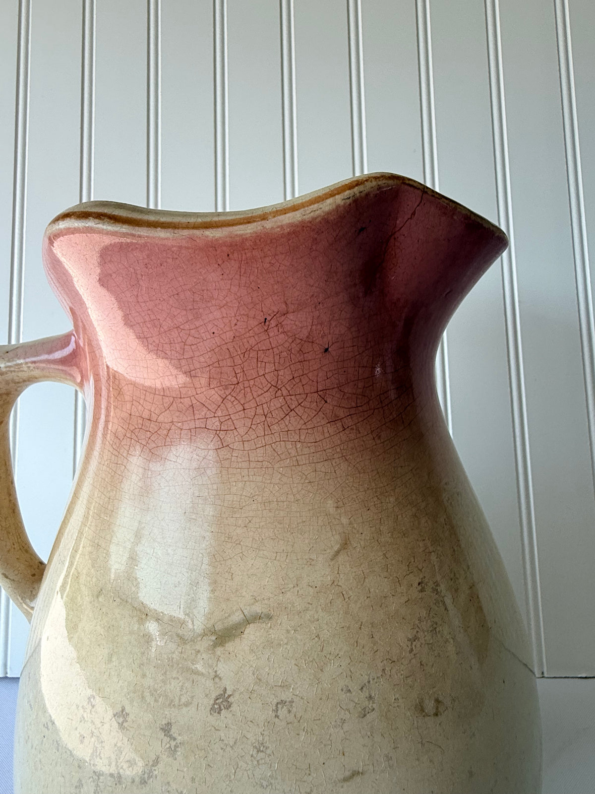French Style Pink Ironstone Pitcher