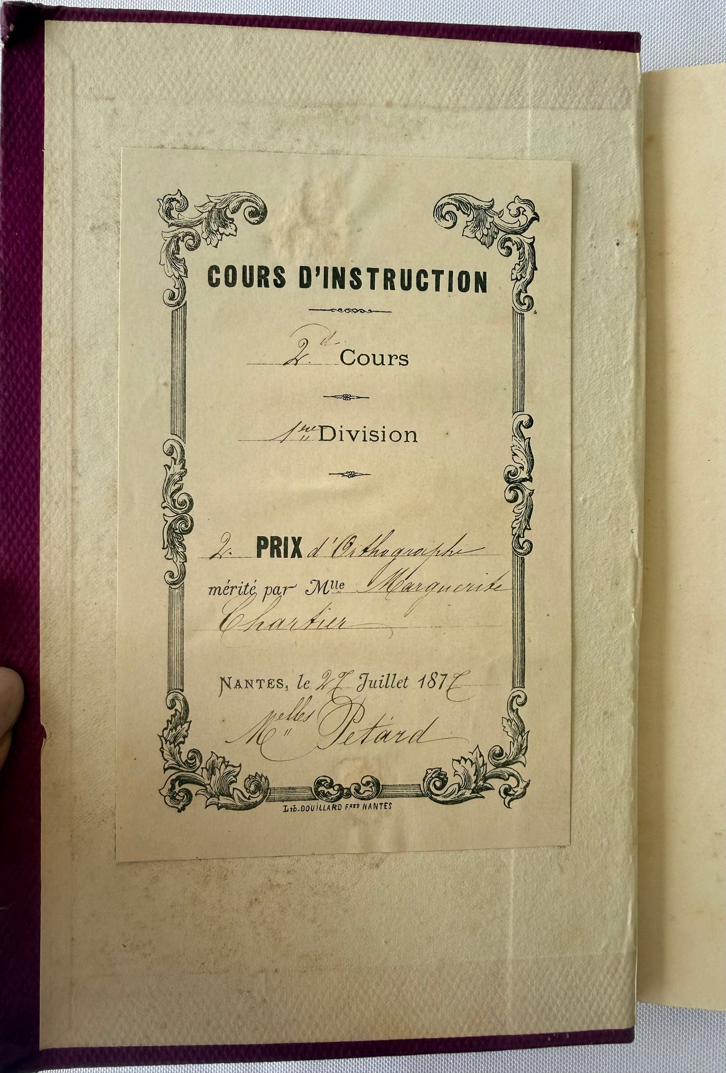 Purple French Cartonnage Book, Les Petits Savants DSM Vintage