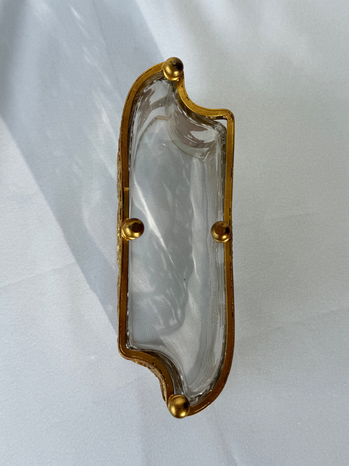French Neoclassical Gilt Bronze and Crystal Jardiniere Container DSM Vintage