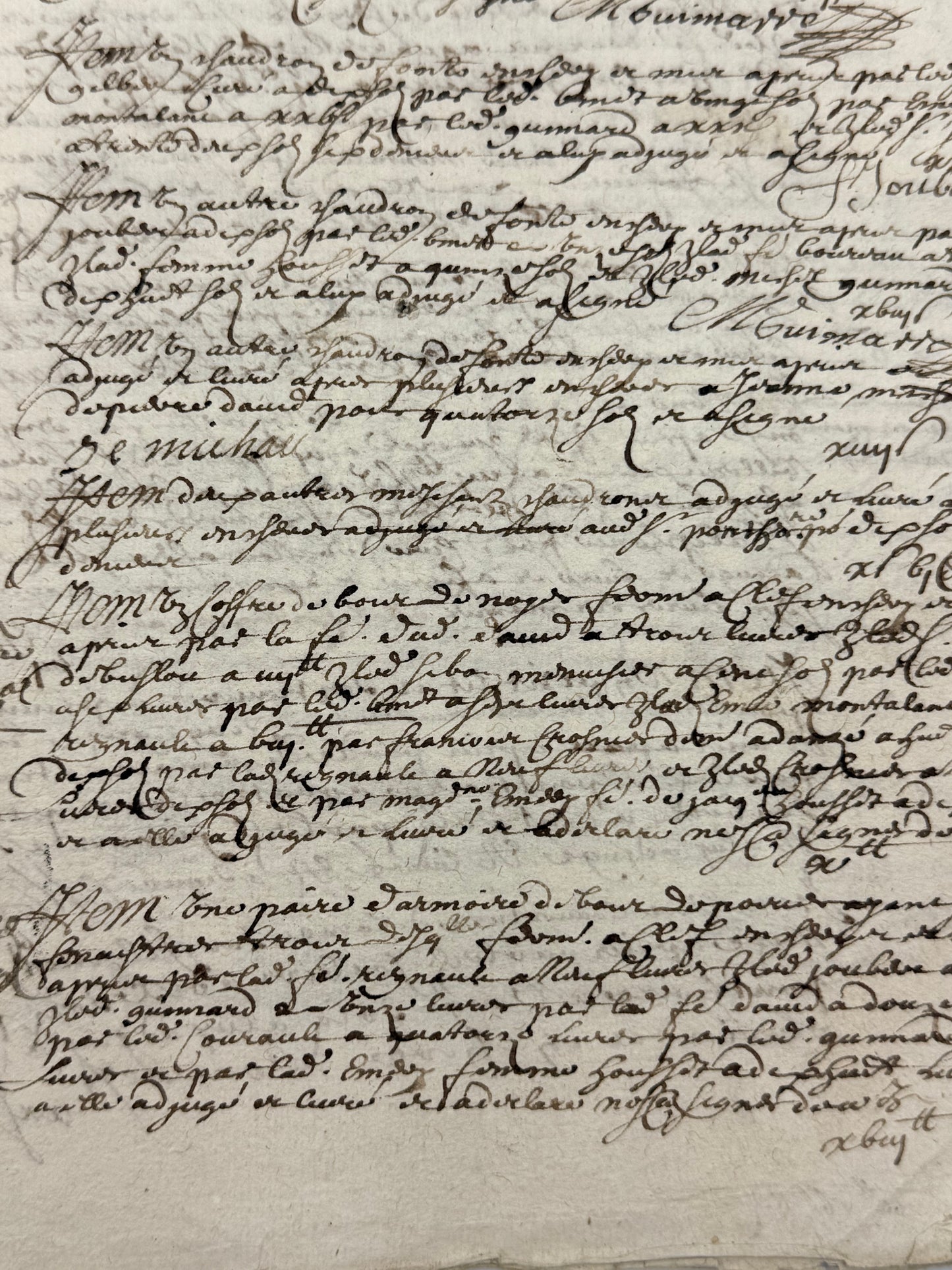 French Handwritten Document, 1695, 16-page