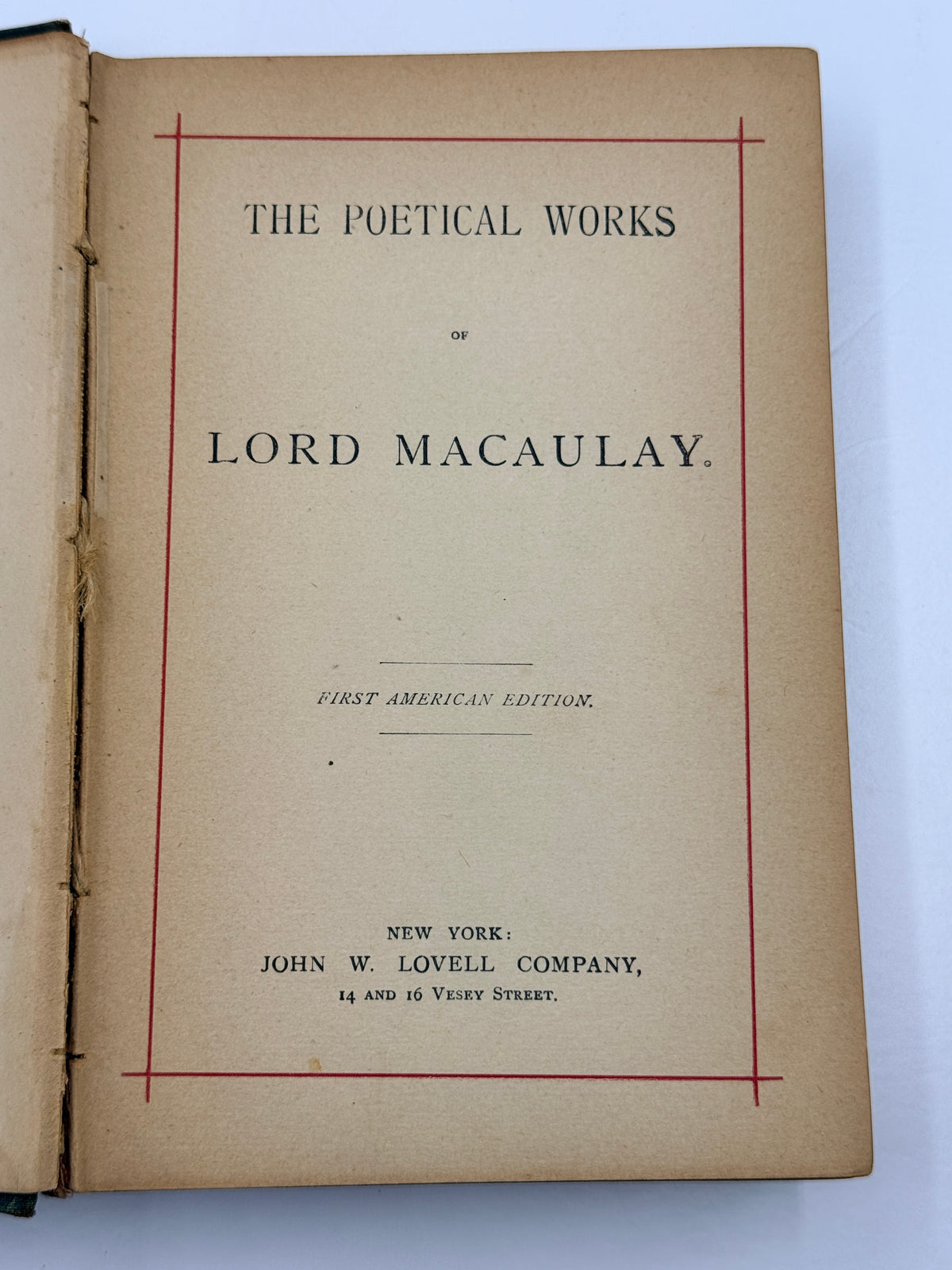 The Poetical Works of Lord Macaulay, 1880's