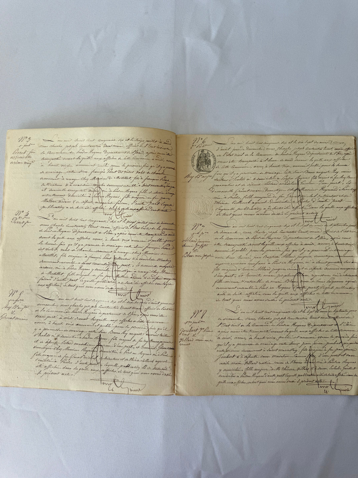 French Publication of Marriage, 1856, Saint Marcellin DSM Vintage