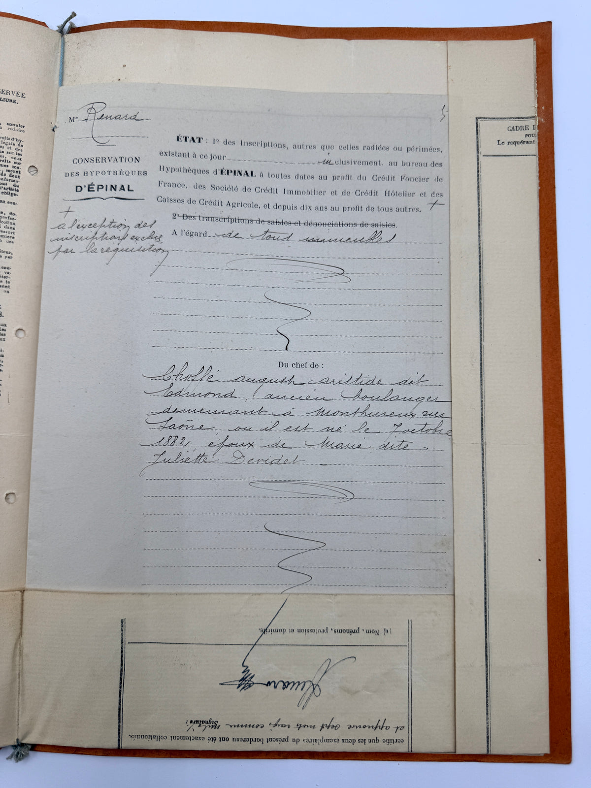 French Vintage Handwritten Bond Document, 1931