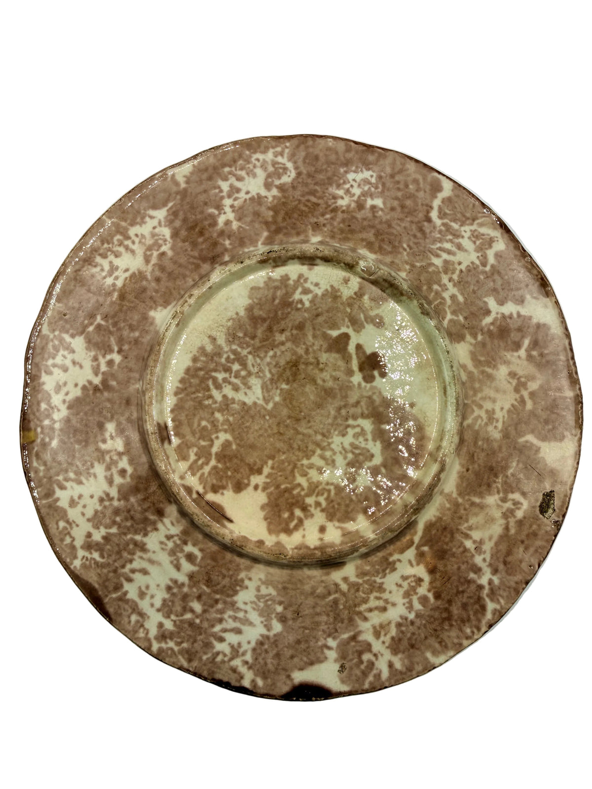 Majolica Ceramic Green Leaf Plate