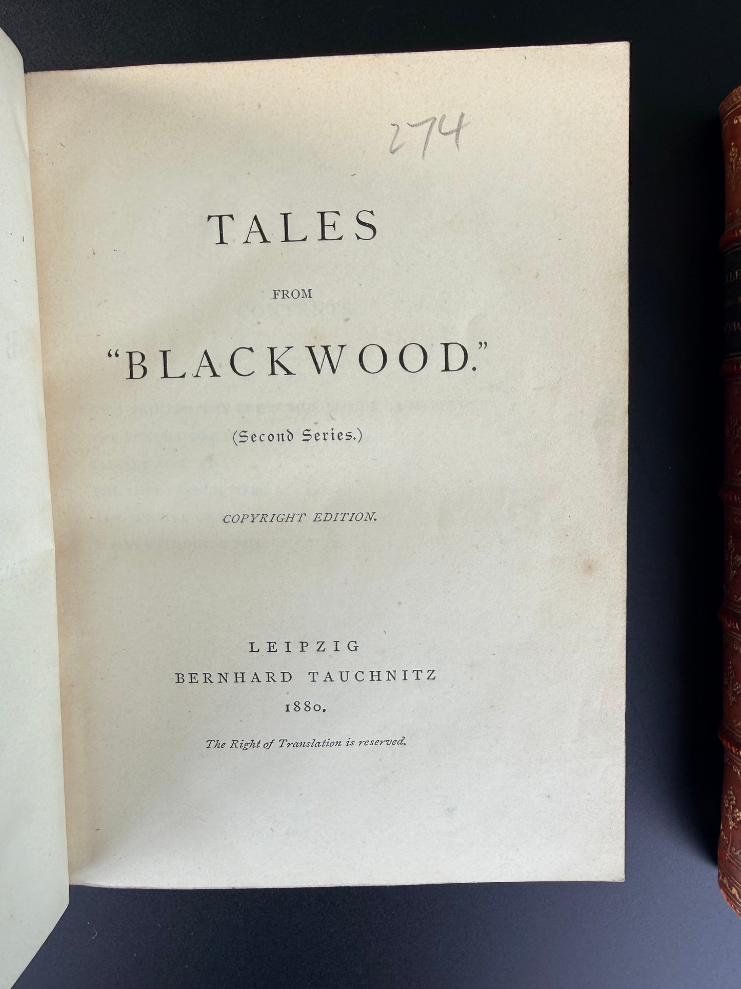 Tales from Blackwood, Blackwood Magazine Short Stories, Edinburgh, 1880