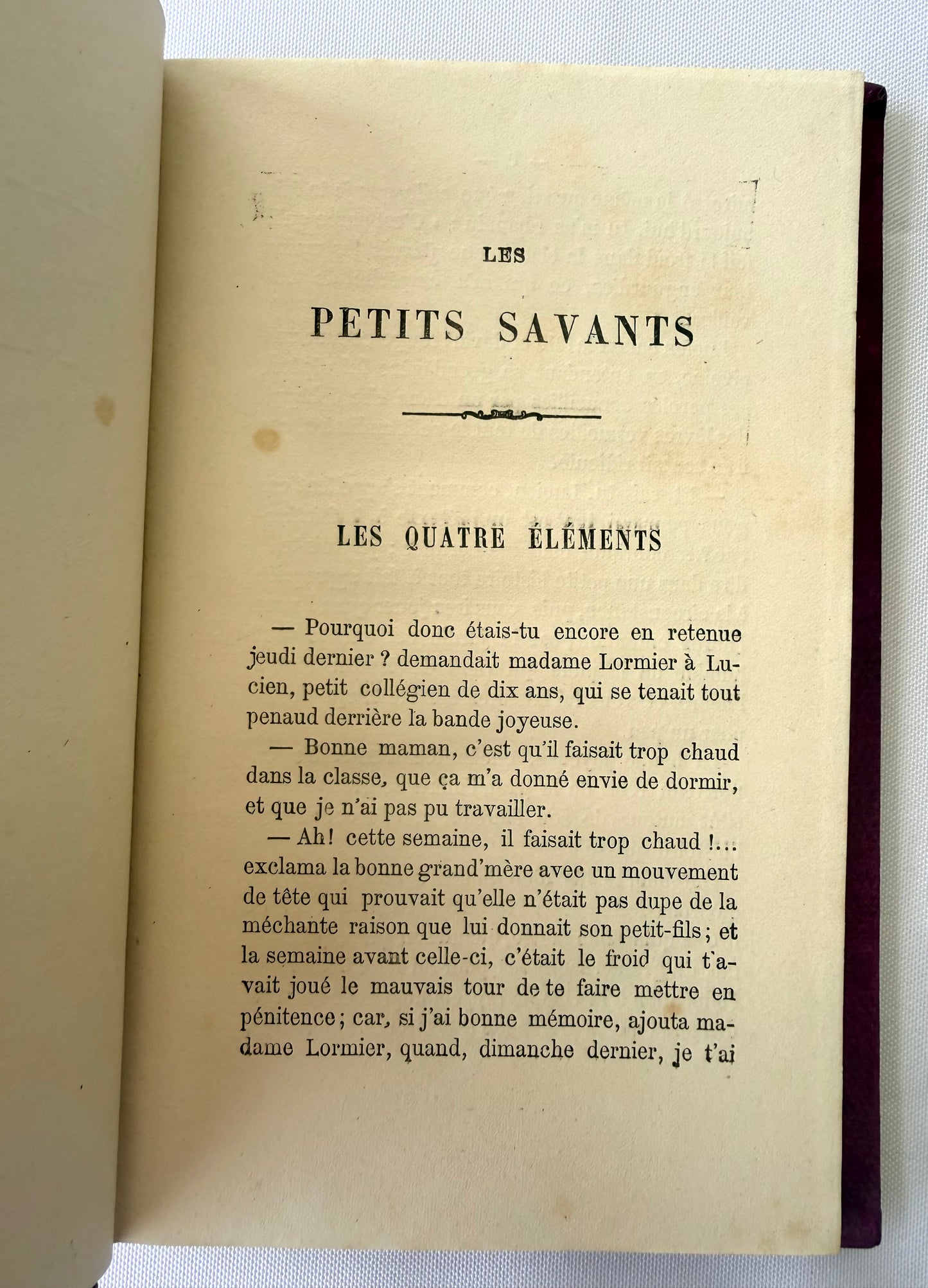 Purple French Cartonnage Book, Les Petits Savants