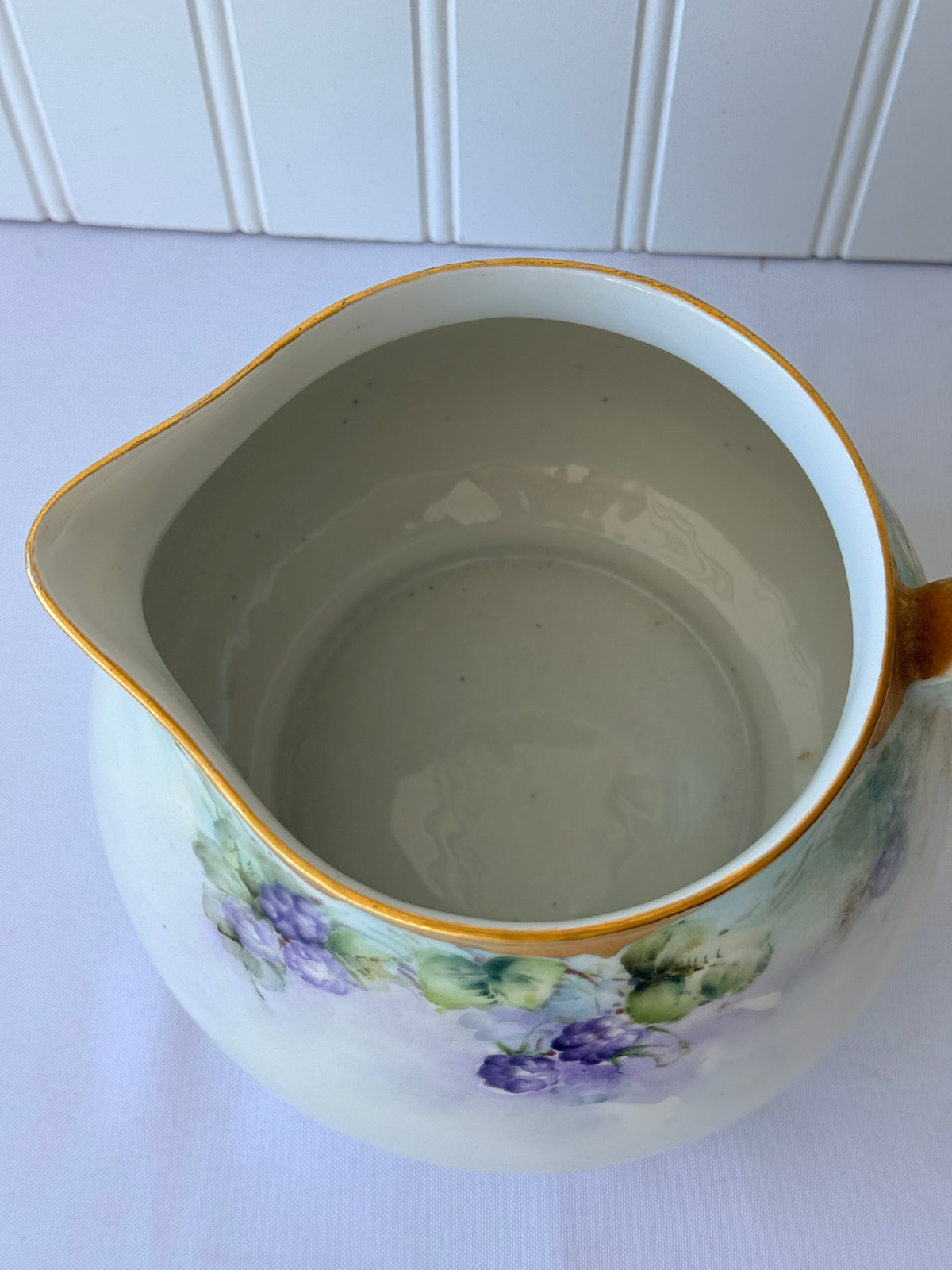 Limoges French Blackberry Hand Painted Pitcher