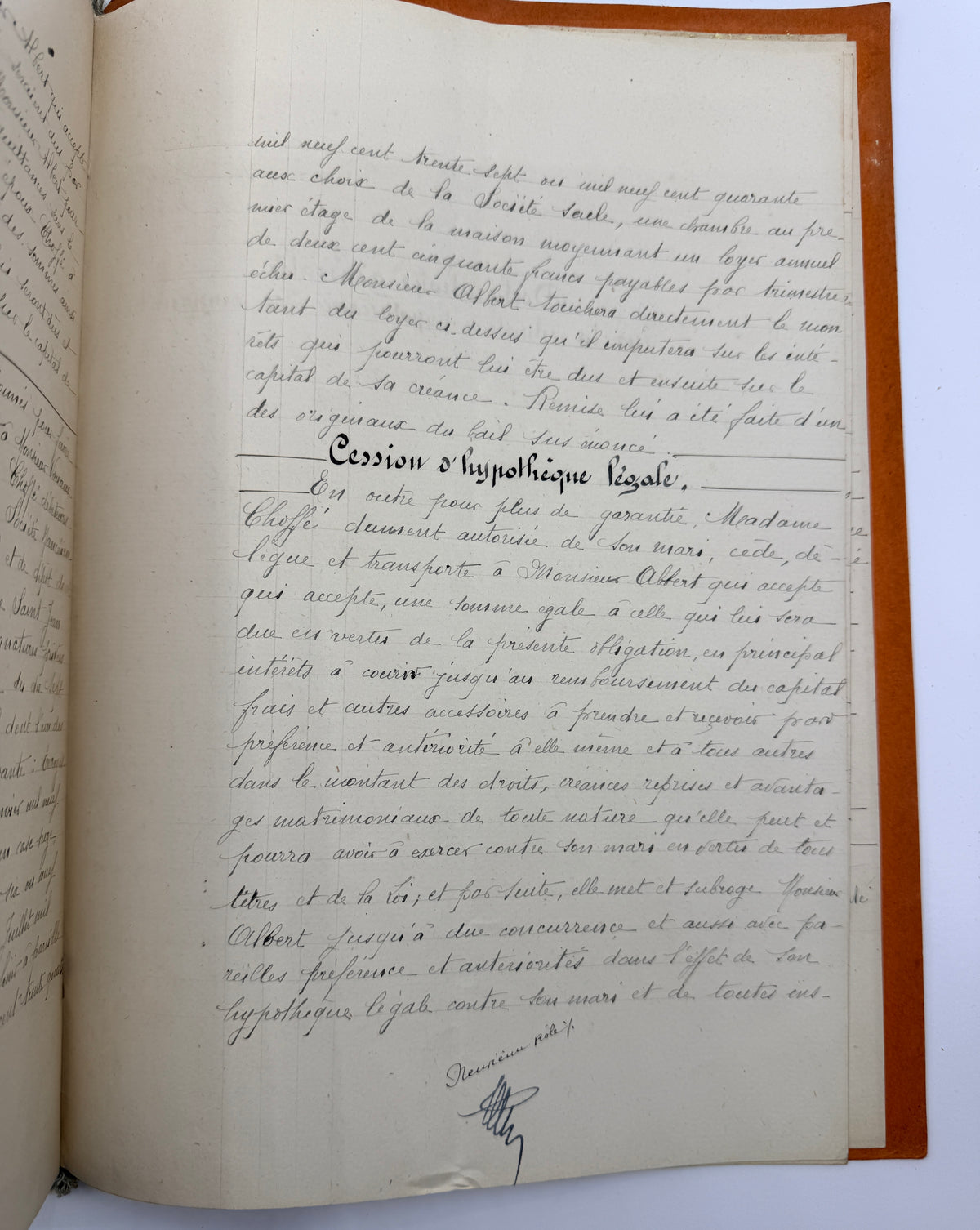 French Vintage Handwritten Bond Document, 1931