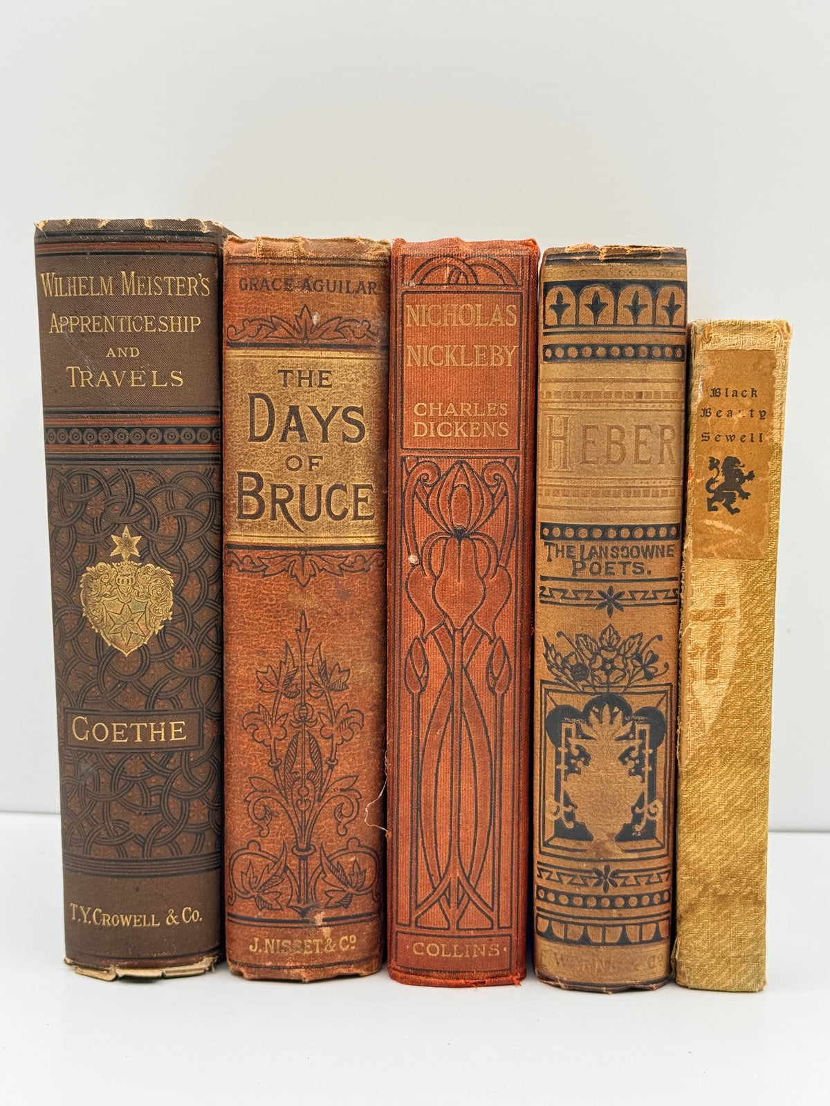 Antique Book Lot; Heber, Black Beauty,  Goethe & Others
