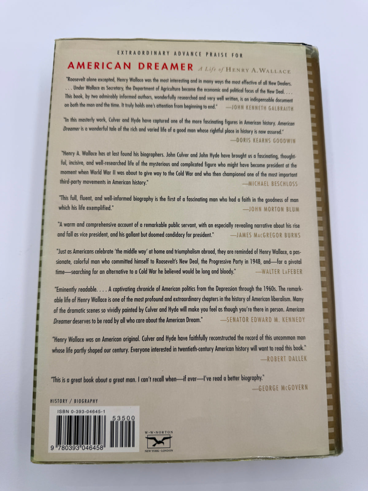 American Dreamer, A Life of Henry A Wallace