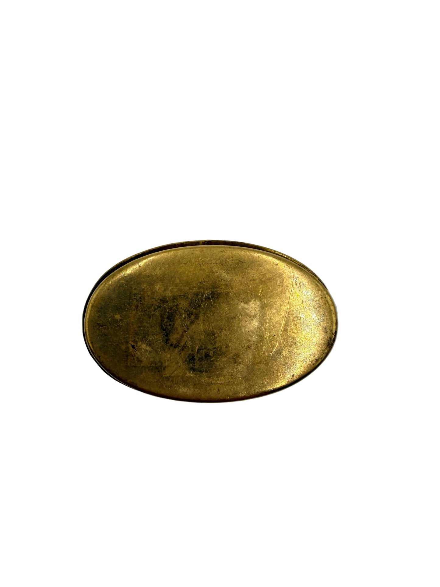 Brass Trinket Pill Box with Mother of Pearl