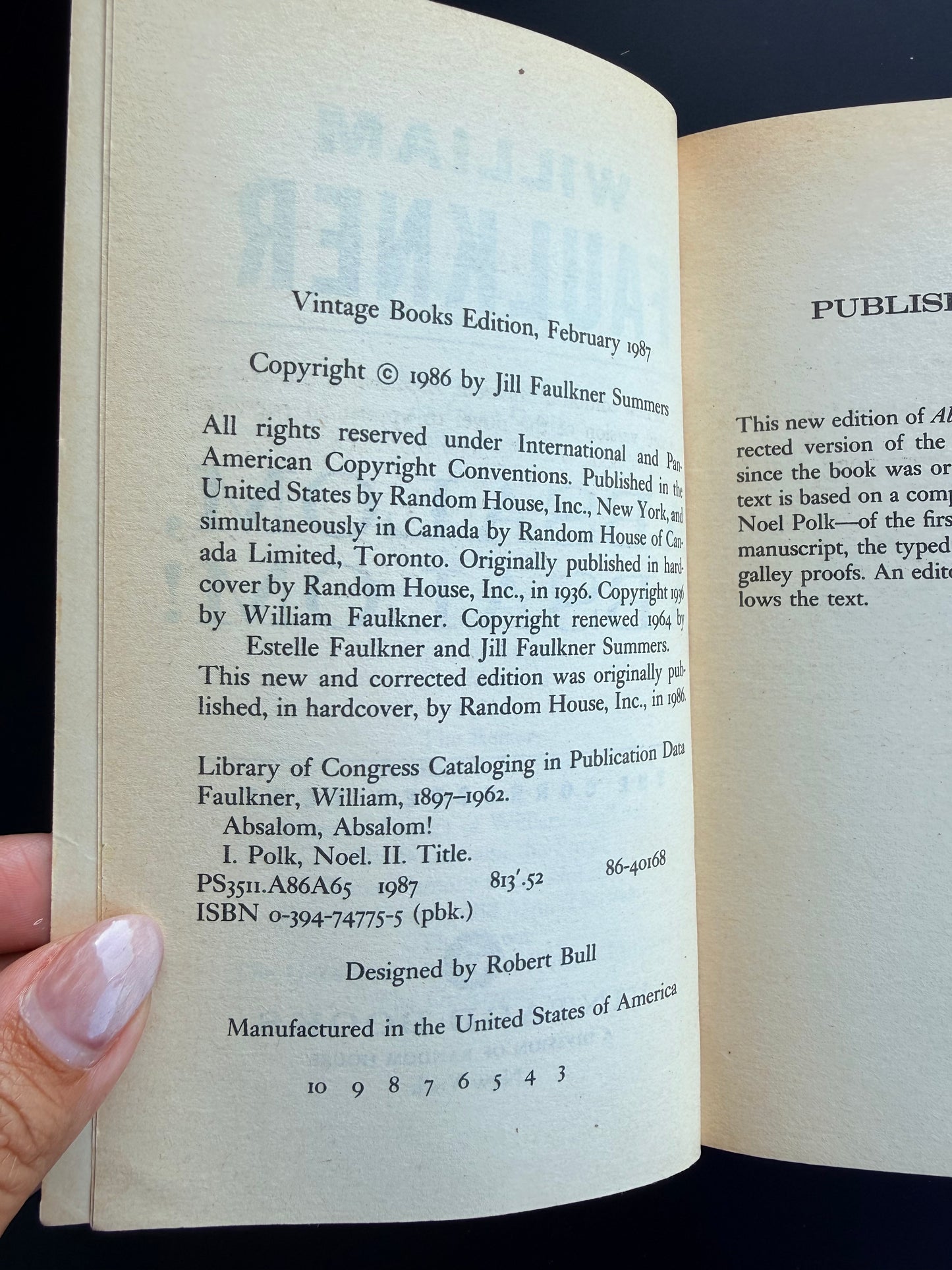 Absalom, Absalom by William Faulkner, 1987