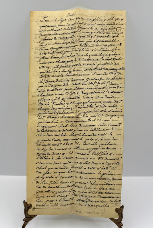French Handwritten Document on Vellum Paper, 1790