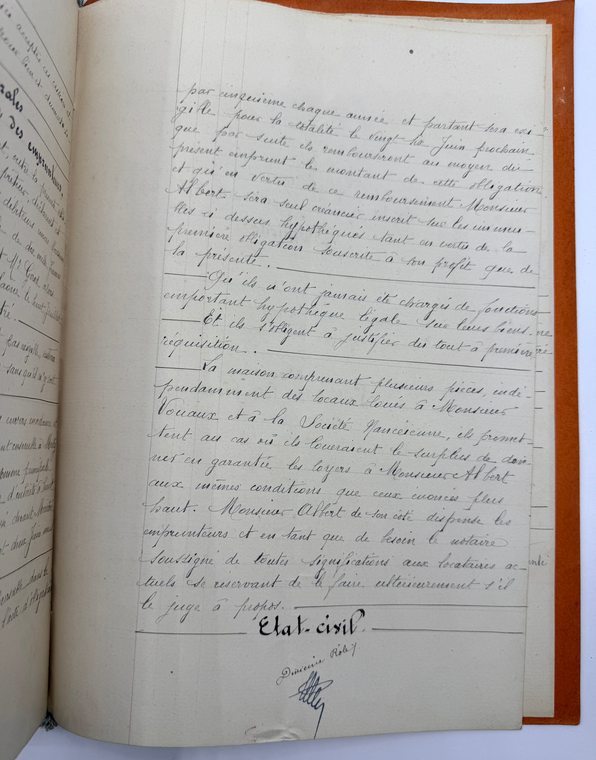 French Vintage Handwritten Bond Document, 1931