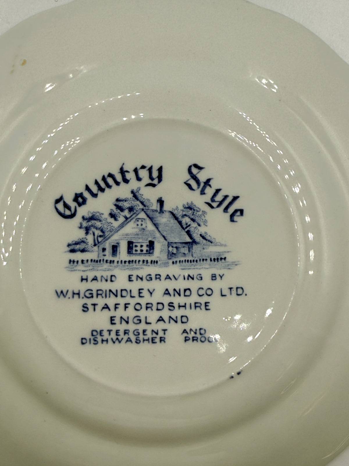 W H Grindley & Co Shaffordshire Blue & White Country Style Small Plate