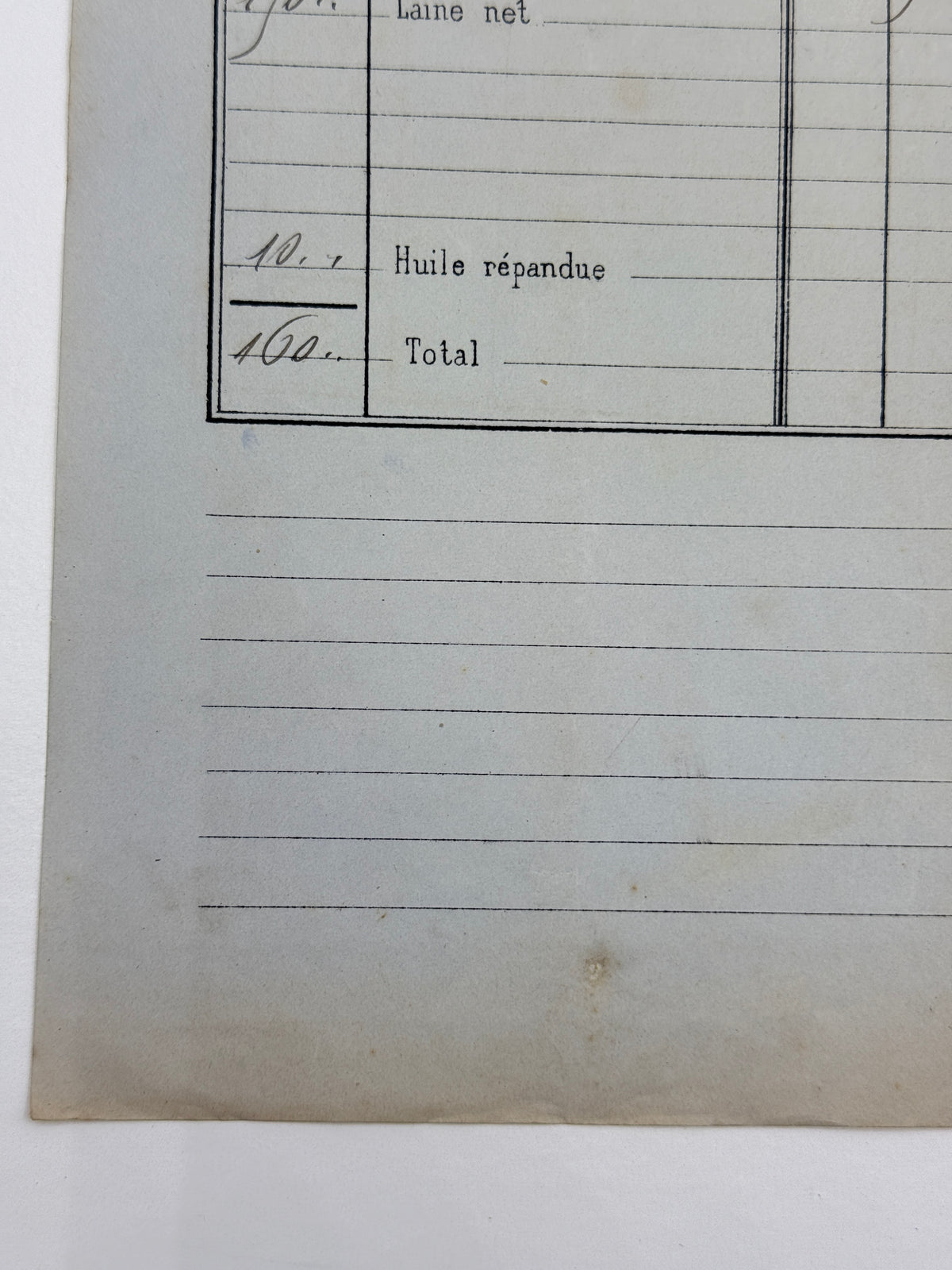 French Antique Blue Tone Invoice, 1886