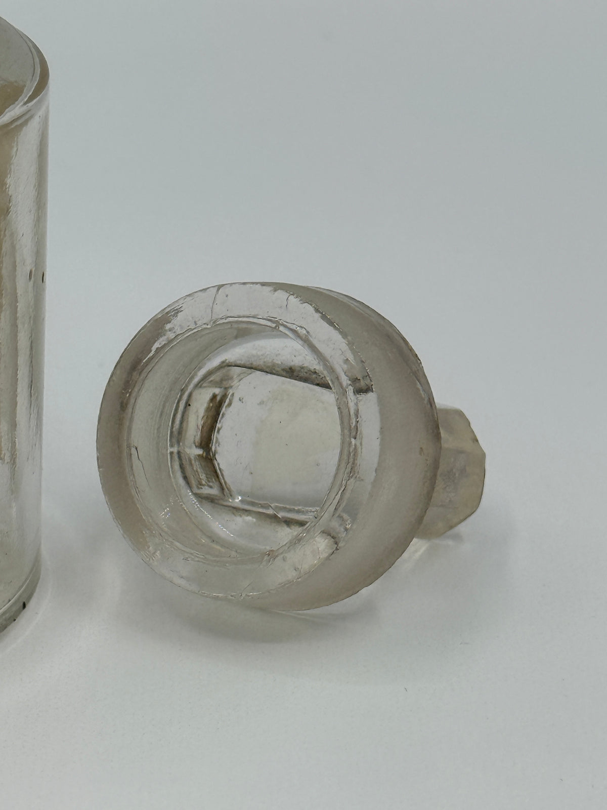 Vintage French Glass Medicine Apothecary Bottle, 3”