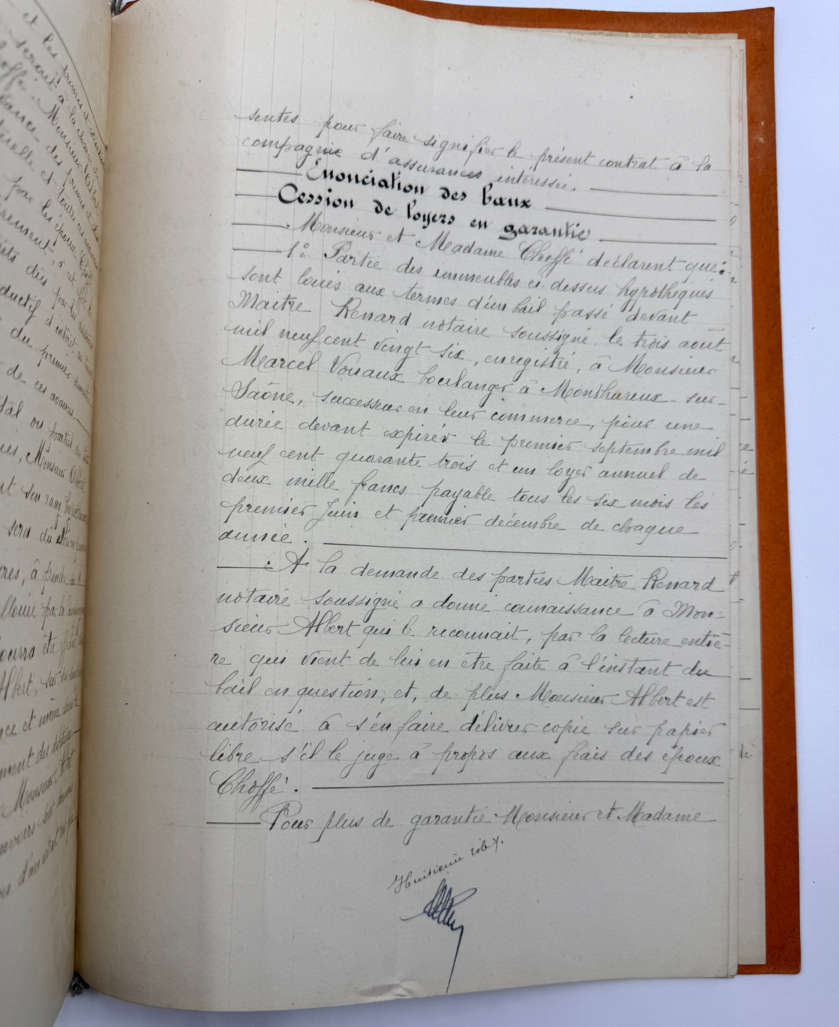 French Vintage Handwritten Bond Document, 1931