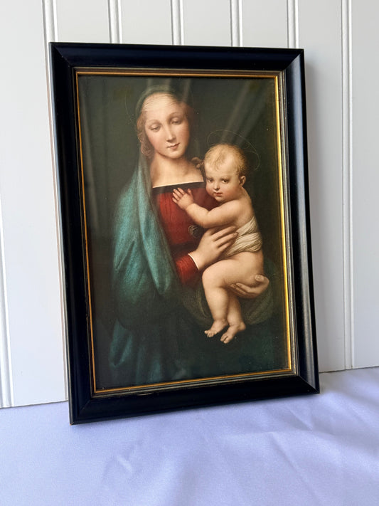 Madonna Christian Print by Roberto Hoesch, Italy, 11” DSM Vintage