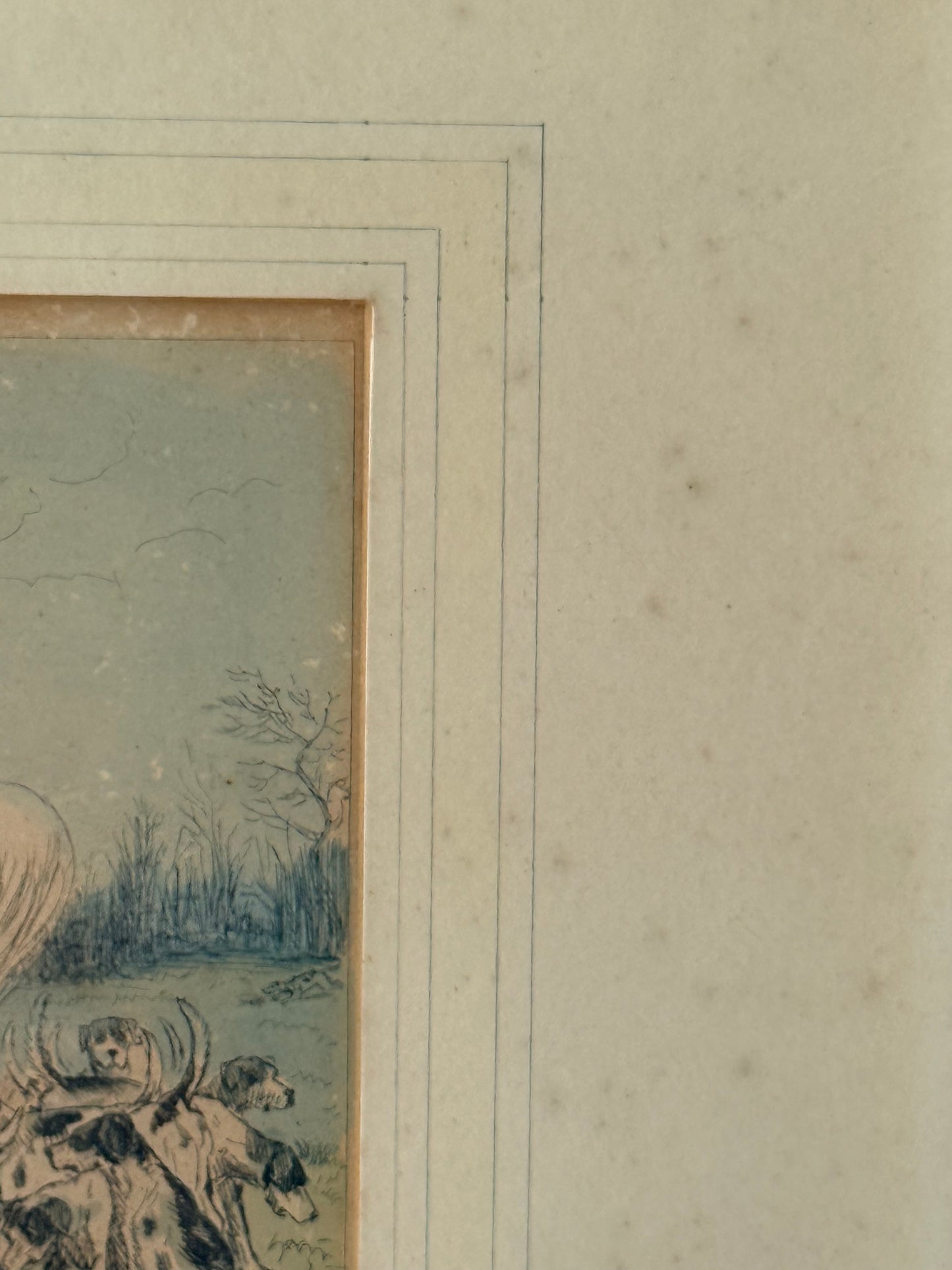 John Leech Framed Engraving, 1850’s, Mr Sponge Declares Himself
