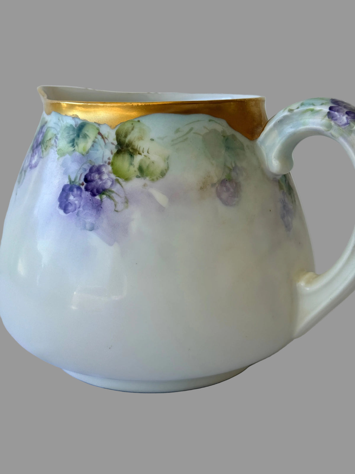 Limoges French Blackberry Hand Painted Pitcher
