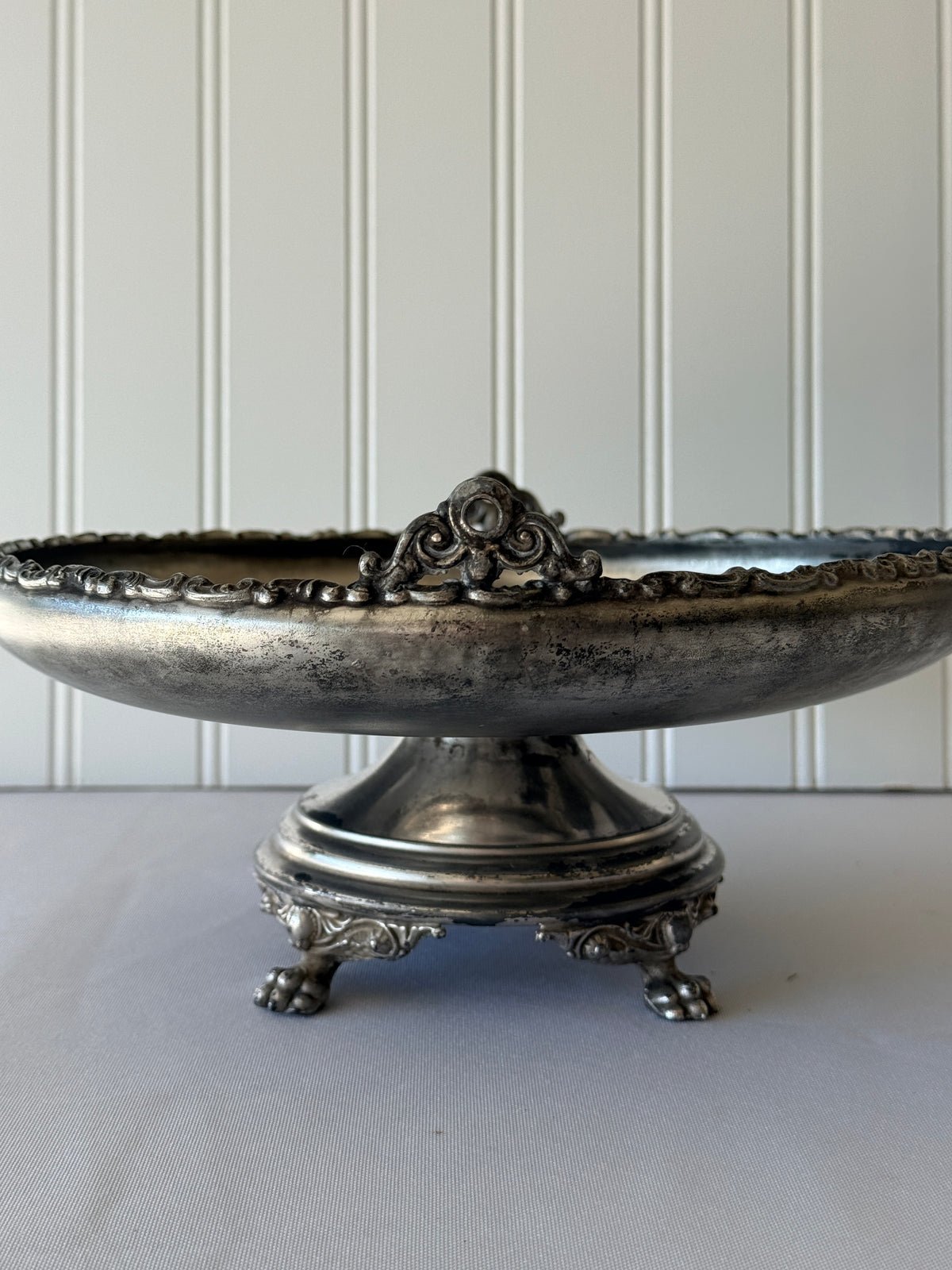 Silver Plate Antique Paw Foot Baroque Revival Centerpiece Compote