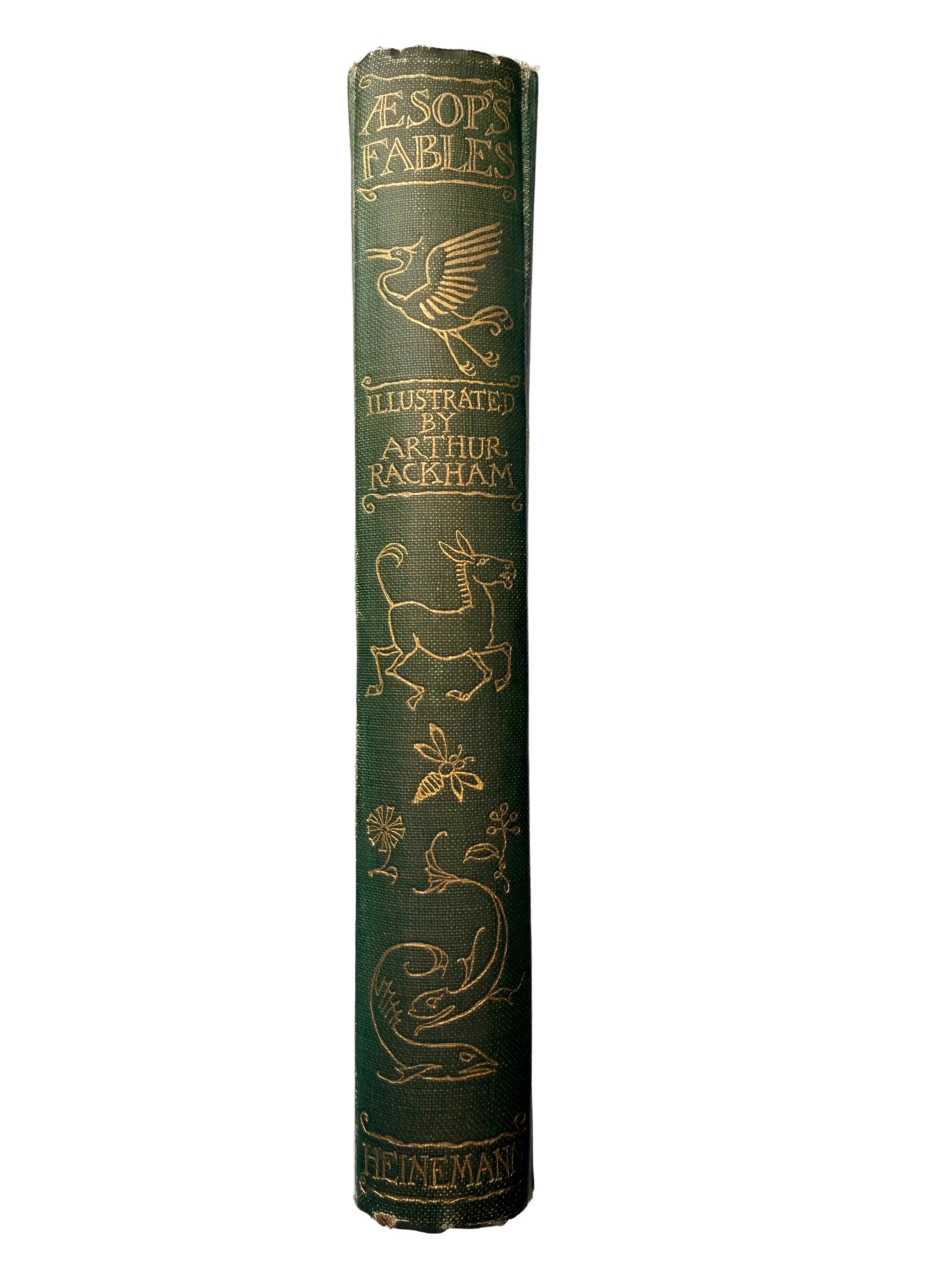 Aesop's Fables 1912 backstrip with gilt decoration 