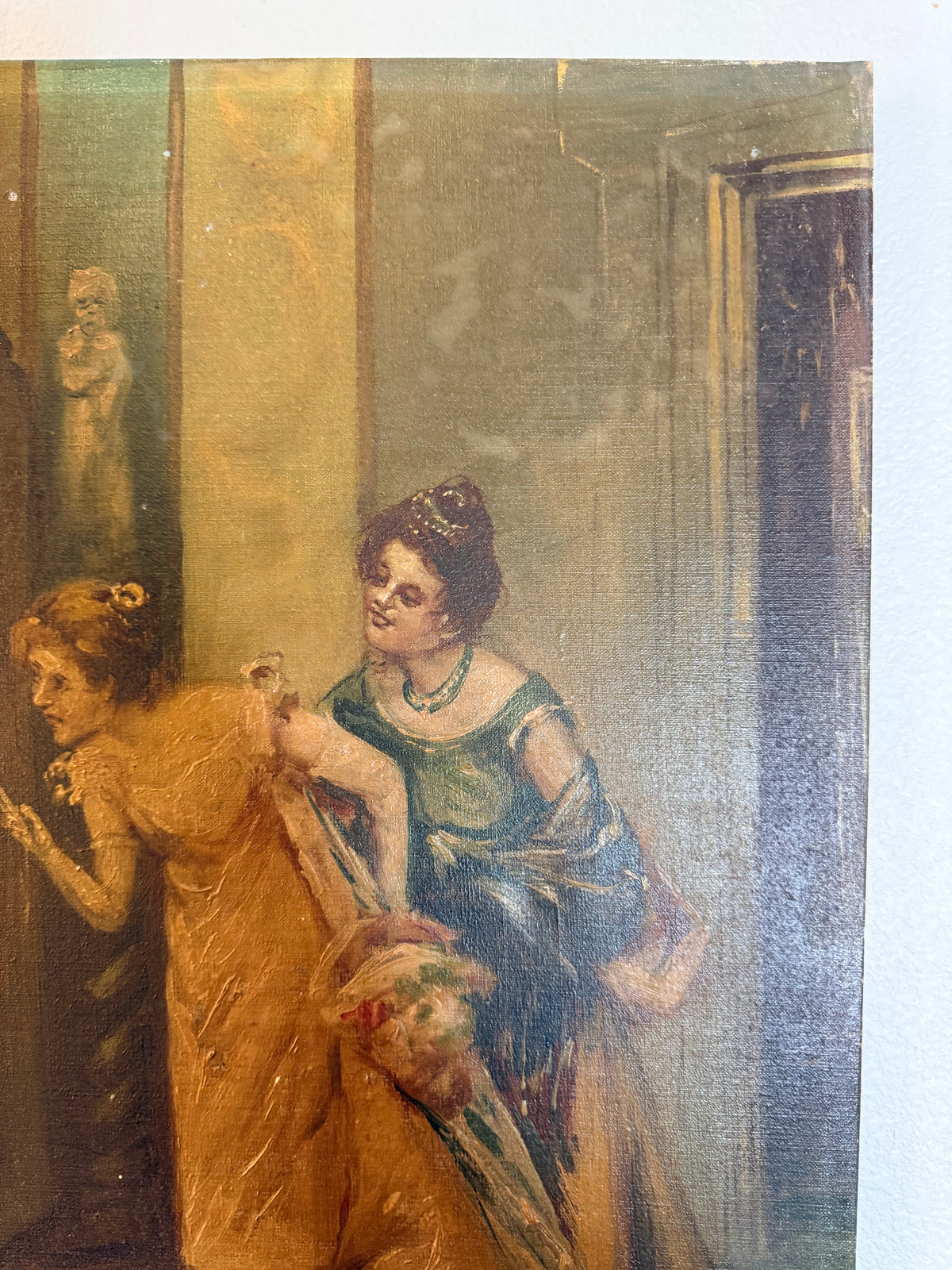 European Antique Oil Painting, 24”