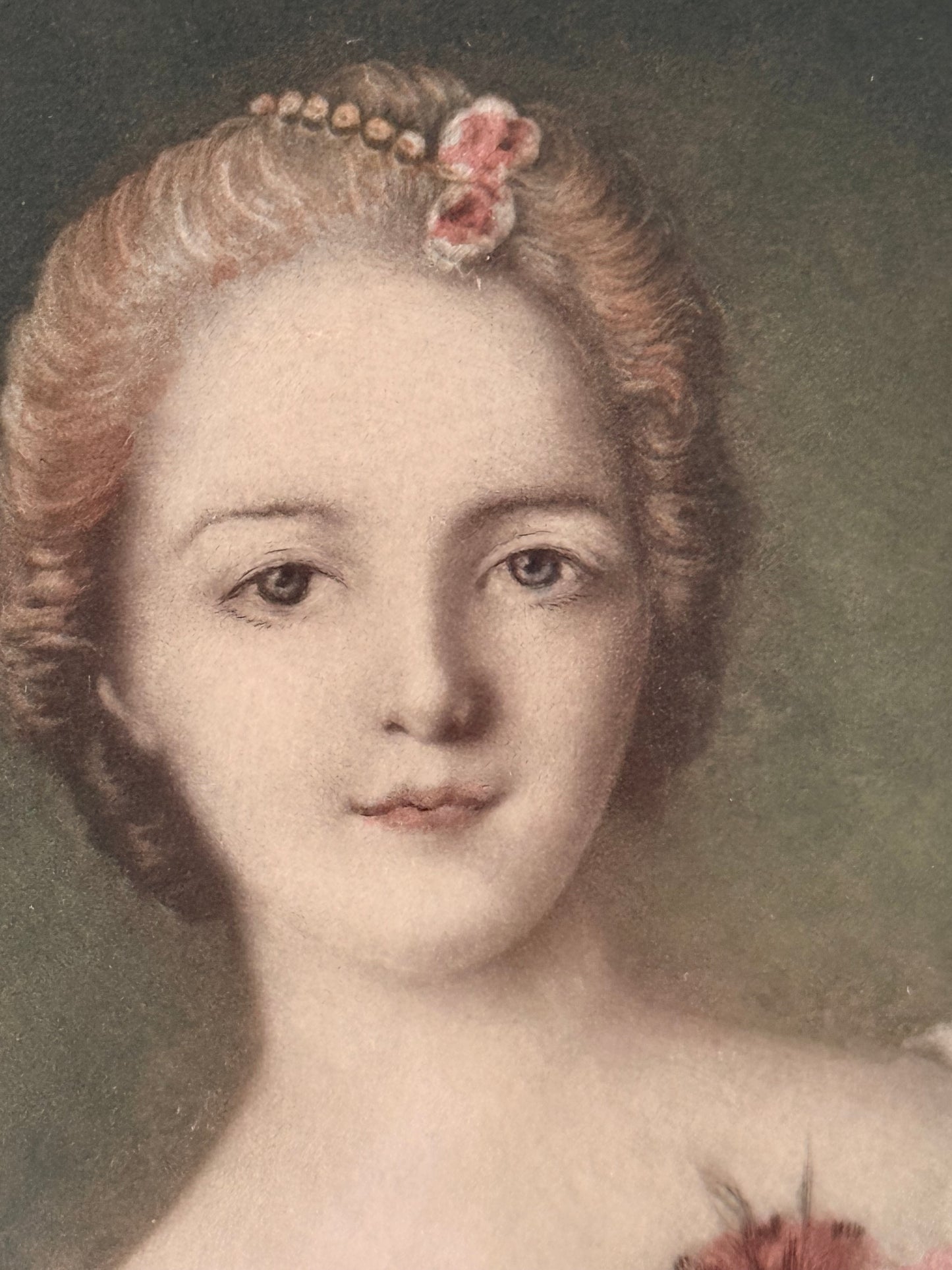 Antique Framed Female Portait, 13”