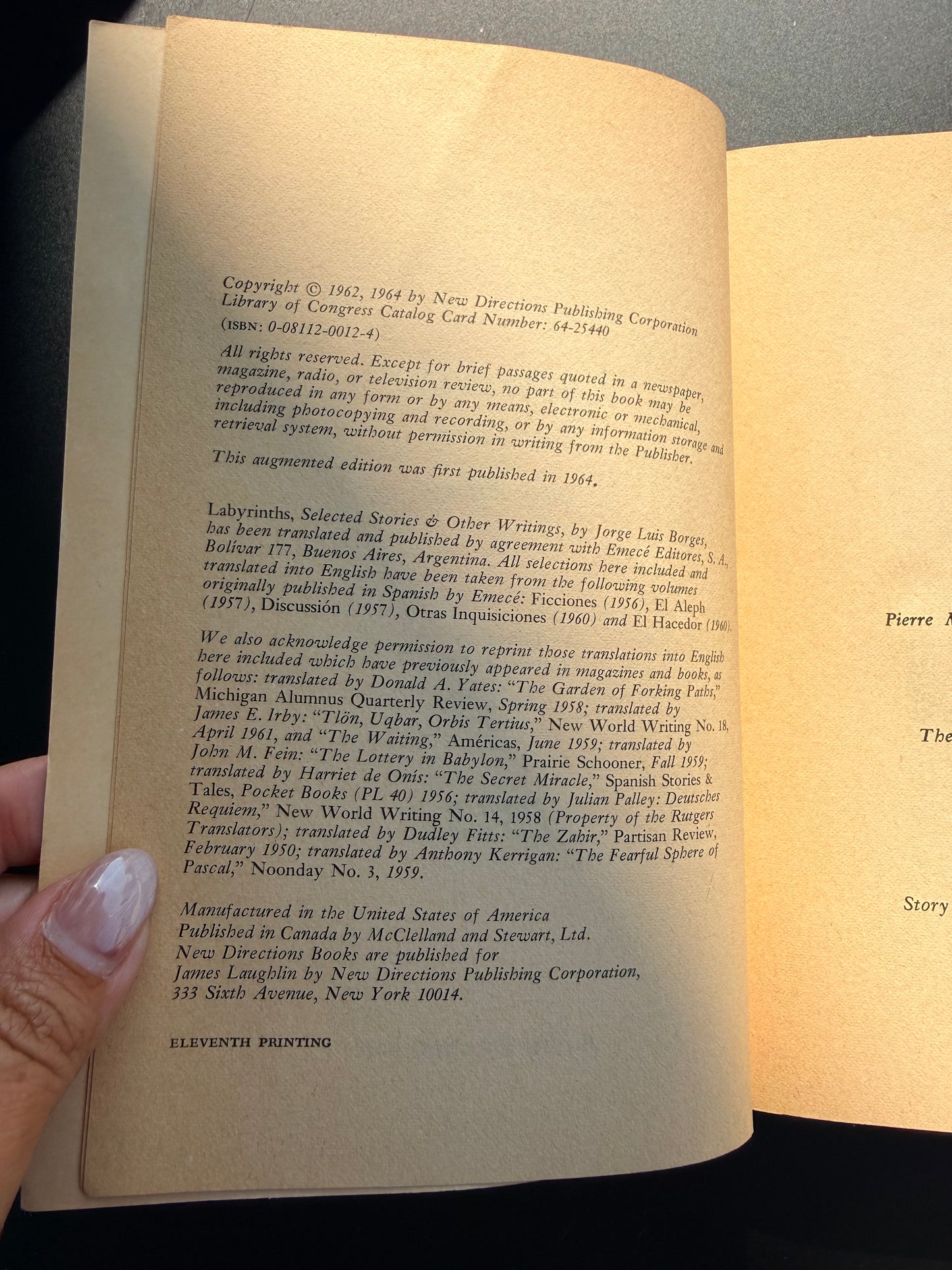 Labyrinths by Jorge Luis Borges, 1964