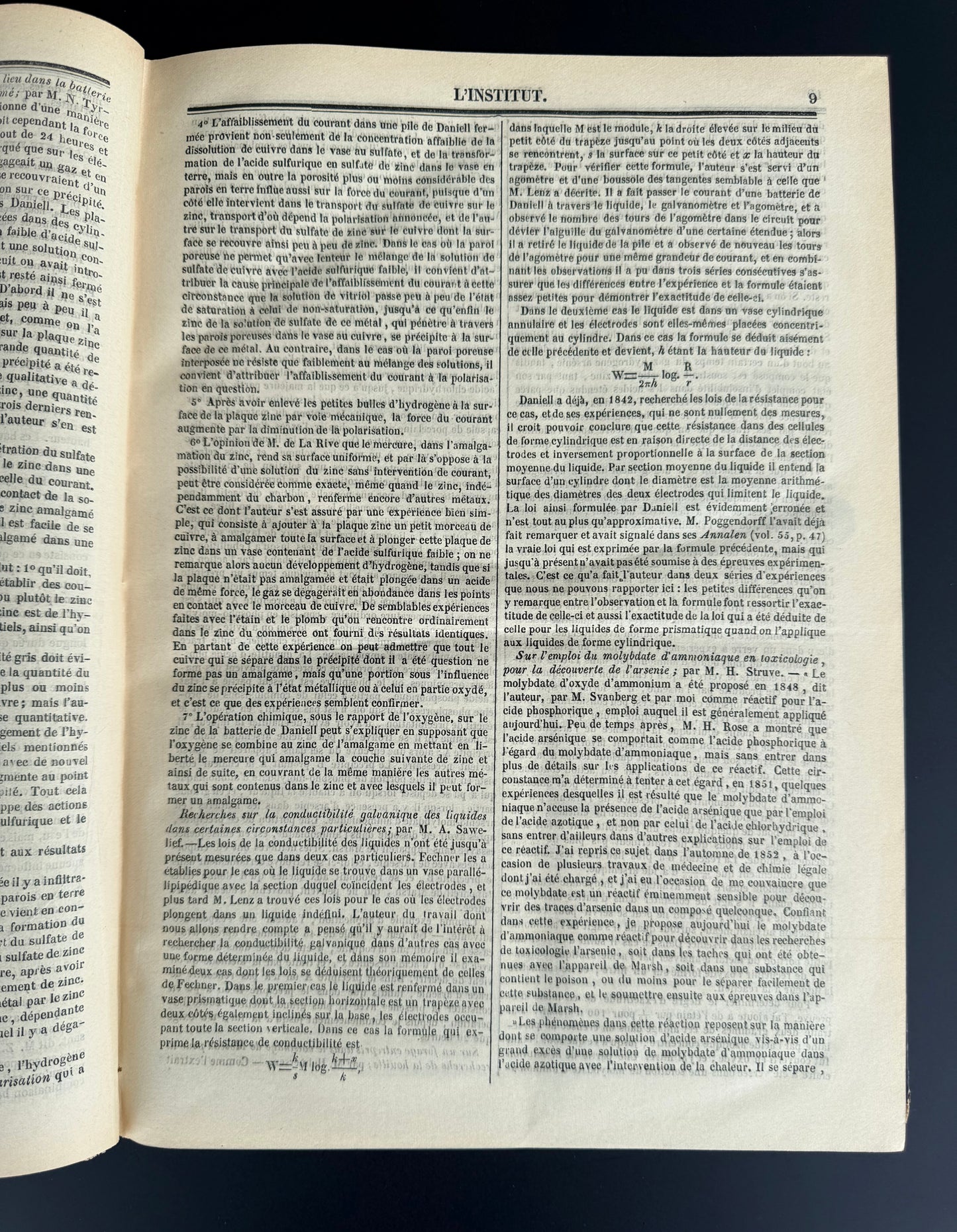 Universal Journal of the Sciences and Learned Societies, French Journals, 1854