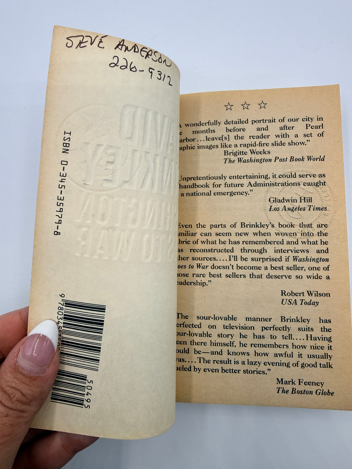Washington Goes to War by David Brinkley